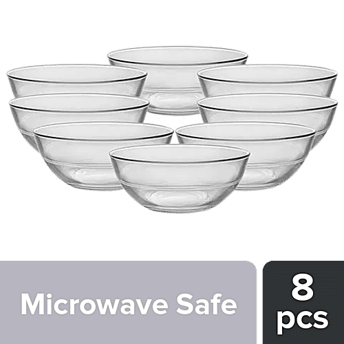 Duralex Lys Clear Stackable Bowl Set - Microwave, Dishwasher Safe, Lightweight, 2020AC/8, 35 ml 8 pcs 