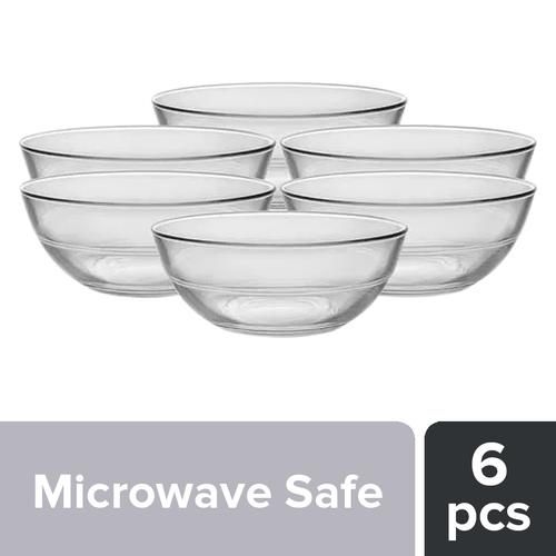 Duralex Lys Clear Stackable Bowl - Microwave & Dishwasher Safe, Lightweight, 2023AF/6, 205 ml (Set of 6) 