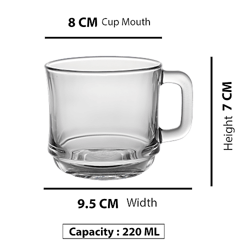 Buy Duralex Lys Clear Stackable Cup Microwave & Dishwasher Safe, 4016AR/6 Online at Best Price
