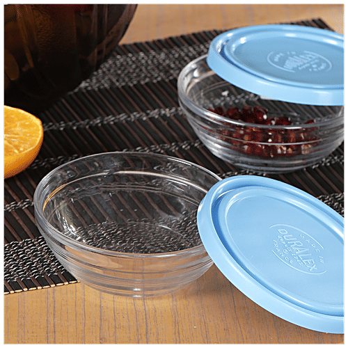 Buy Duralex Freshbox Round With Blue Lid, Dishwasher, Microwave Safe, 9064AM/2 Online at Best