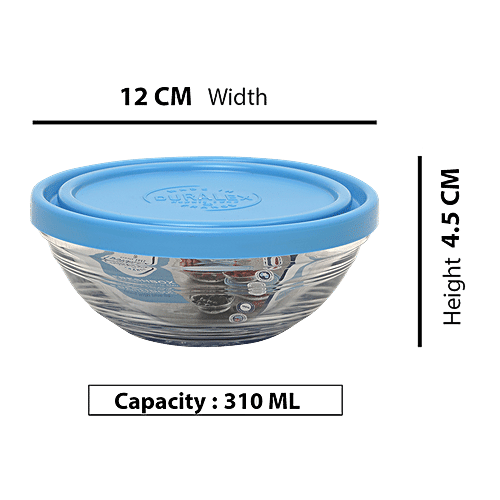 Buy Duralex Freshbox Round With Blue Lid, Dishwasher, Microwave Safe