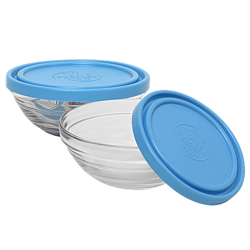 Buy Duralex Freshbox Round With Blue Lid, Dishwasher, Microwave Safe