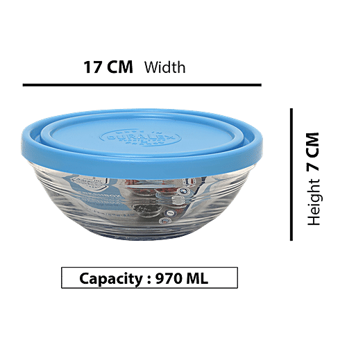 Buy Duralex Freshbox Round With Blue Lid, Dishwasher, Microwave Safe, 9066AM/2 Online at Best