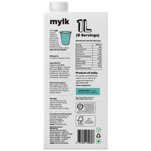 One Good Mylk Plant-Based, 1 L Carton 