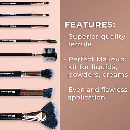 Bronson professional Makeup Brush Set - For Smooth Application, 8 pcs