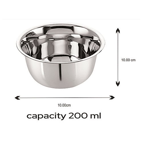 Neelam Stainless Steel Flower Vati/Bowl/Katori - Strong & Sturdy, Size No. 5.5, 18 g PRM, 200 ml  