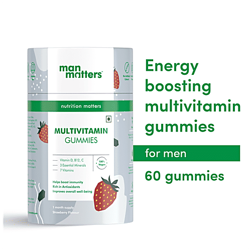 Man Matters Multivitamin Gummies - Vitamin D, B12, C, Energy Boosting & Supports Immunity, For Men, 60 pcs