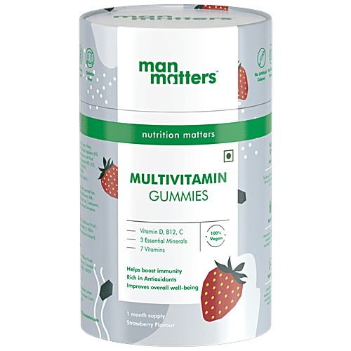 Man Matters Multivitamin Gummies - Vitamin D, B12, C, Energy Boosting & Supports Immunity, For Men, 60 pcs