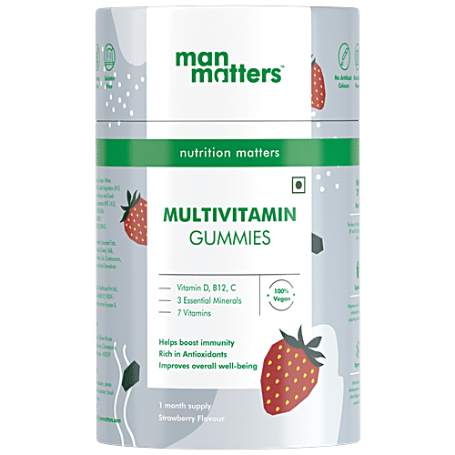 Man Matters Multivitamin Gummies - Vitamin D, B12, C, Energy Boosting & Supports Immunity, For Men, 60 pcs