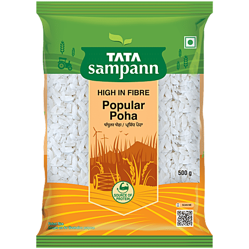 Tata Sampann Popular Poha, 500 g  High in Fibre