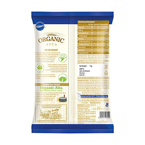 Buy Pillsbury Organic Atta 100 Whole Wheat Flour, Fibre Rich, Makes