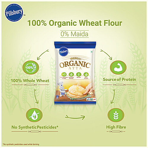 Buy Pillsbury Organic Atta 100 Whole Wheat Flour, Fibre Rich, Makes