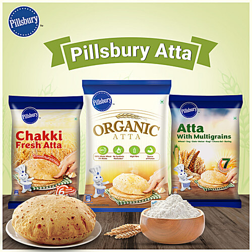 Buy Pillsbury Organic Atta 100 Whole Wheat Flour, Fibre Rich, Makes