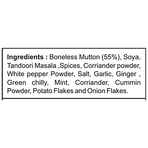 Danish Mutton Tandoori Seekh Kabab - Halal Product, No Added Colours, Ready To Cook, 500 g