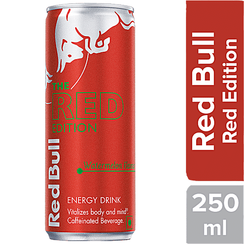 Red Bull Energy Drink - Red Edition, Caffeinated Beverage, For Body & Mind, Watermelon, 250 ml Can 