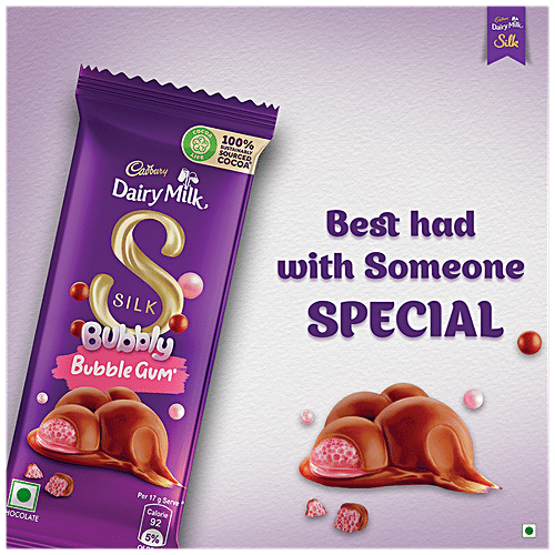 Cadbury Dairy Milk Silk Dairy Milk Silk - Bubbly, Bubblegum, Chocolate Bar With Flavoured Centre, 50 g  