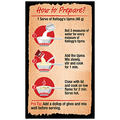 Kellogg's Upma - Nuttty Rava, Real Grains, Cashews, Peanuts & Pulses, Super Saver Pack, 260 g  