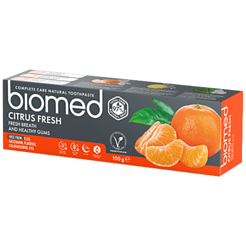 Biomed Toothpaste - Citrus Fresh, Fresh Breath & Healthy Gums, Complete Care, Natural, 100 g