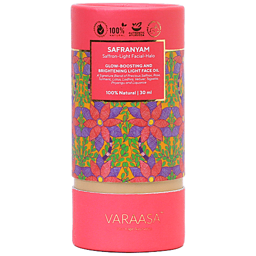 Varaasa Safranyam Saffron Light Facial Halo - Glow Boosting & Brightening Face Oil, 30 ml