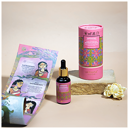 Varaasa Safranyam Saffron Light Facial Halo - Glow Boosting & Brightening Face Oil, 30 ml