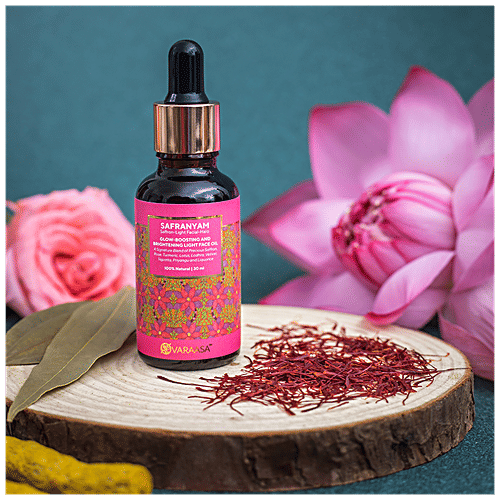 Varaasa Safranyam Saffron Light Facial Halo - Glow Boosting & Brightening Face Oil, 30 ml