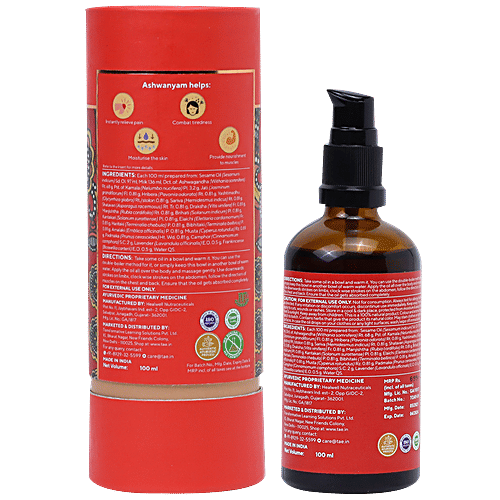 Varaasa Ashwanyam Body Oil - Ashwagandha Rich, Used For Massaging, 100 ml  