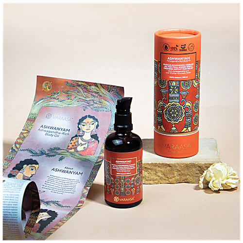 Varaasa Ashwanyam Body Oil - Ashwagandha Rich, Used For Massaging, 100 ml  
