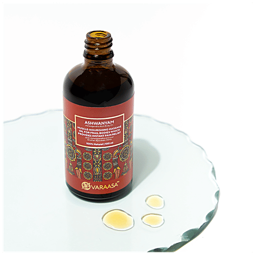 Varaasa Ashwanyam Body Oil - Ashwagandha Rich, Used For Massaging, 100 ml  