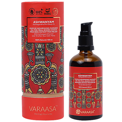 Varaasa Ashwanyam Body Oil - Ashwagandha Rich, Used For Massaging, 100 ml  