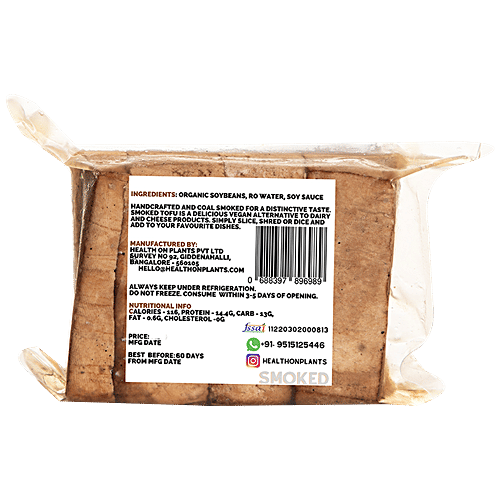 Health on Plants Smoked Tofu - Handcrafted, Non GMO, Vegan, Keto-friendly, 200 g  