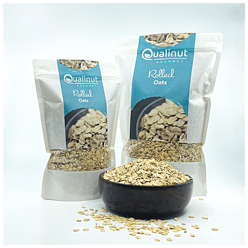 Qualinut Gourmet Rolled Oats - Lower Cholesterol, Rich in Antioxidants, For Gut Health, 500 g Pouch 