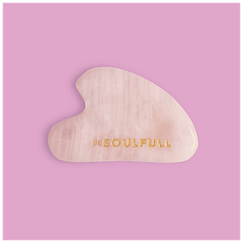 Be Soulfull Gua Sha Natural Rose Quartz Face Massaging Stone - For Skin Toning, 155 g  