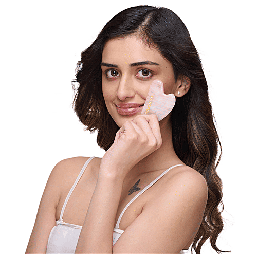 Be Soulfull Gua Sha Natural Rose Quartz Face Massaging Stone - For Skin Toning, 155 g  