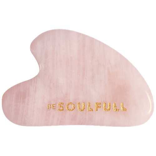 Be Soulfull Gua Sha Natural Rose Quartz Face Massaging Stone - For Skin Toning, 155 g  