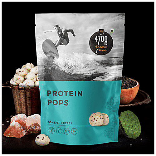 4700BC Protein Pops - Salt & Herbs, Foxnuts/Makhana, Gluten Free, Healthy Snack, 40 g Pouch 