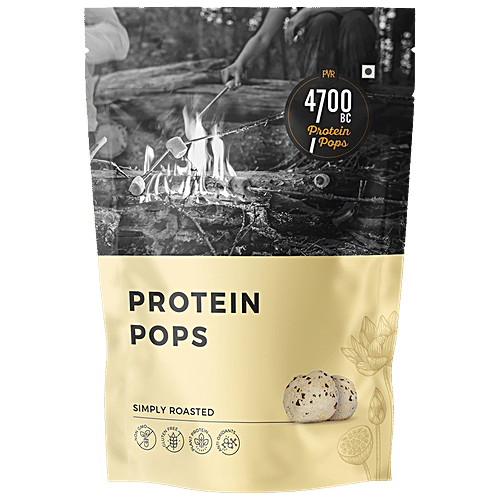 4700BC Protein Pops - Simply Roasted, Foxnuts/Makhana, Gluten Free, Healthy Snack, 35 g