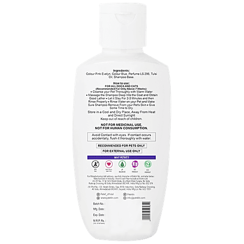 Buy Petvit Detangle & Shine Shampoo Tulsi Extract, Nourishing