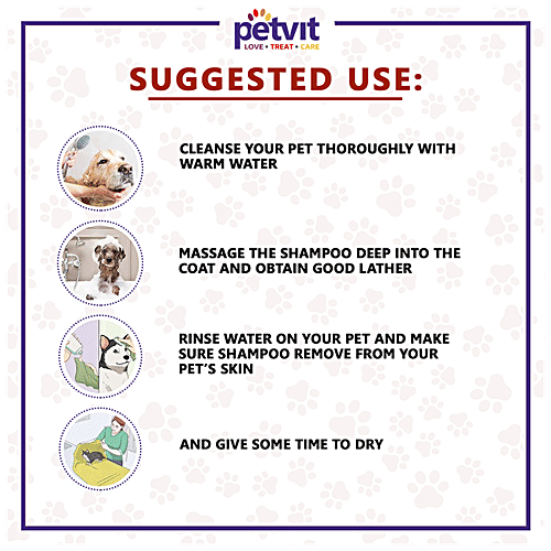 Petvit Anti Itch Shampoo - Lemongrass & Tea Tree, Reduces Skin Irritation, For Dogs, Cats, 1 L  