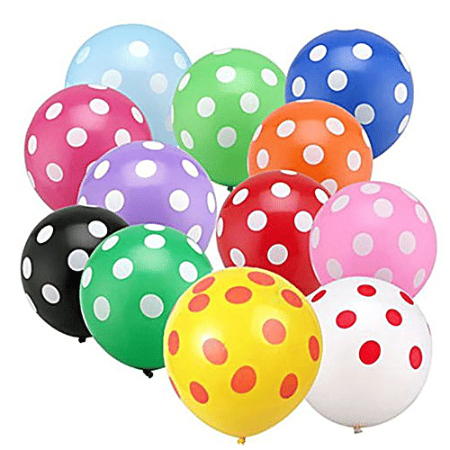 Creative Space Polka Dot Balloons, For Birthday Parties, Christmas & New Year Decorations, Multicolour, 50 pcs  Bright Balloons
 Fun Celebrations