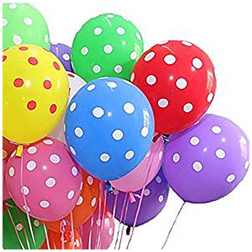 Creative Space Polka Dot Balloons, For Birthday Parties, Christmas & New Year Decorations, Multicolour, 50 pcs  Bright Balloons
 Fun Celebrations