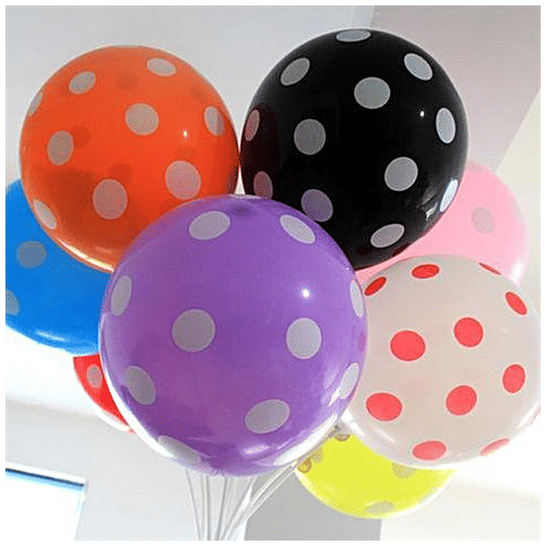 Creative Space Polka Dot Balloons, For Birthday Parties, Christmas & New Year Decorations, Multicolour, 50 pcs  Bright Balloons
 Fun Celebrations
