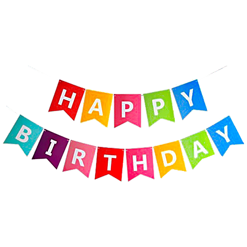 Creative Space Happy Birthday Banner - For Indoor & Outdoor Decorations, Multicolour, 1 pc  