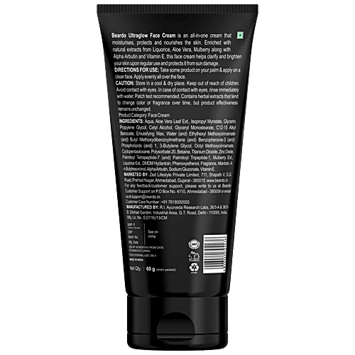 Beardo Ultraglow All In One Face Cream - SPF 30, Skin Brightening, Dark Spot Reduction, For Men, 60 g