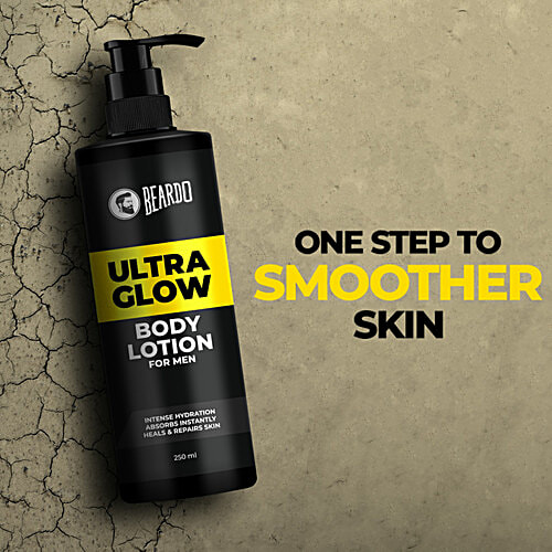 Beardo Ultraglow Body Lotion - Intense Hydration, Moisturises & Repairs Dry Skin, For Men, 250 ml  