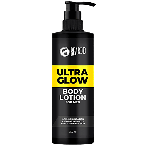 Beardo Ultraglow Body Lotion - Intense Hydration, Moisturises & Repairs Dry Skin, For Men, 250 ml  