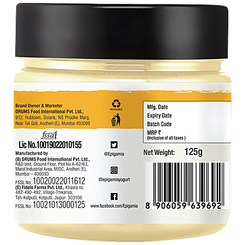 Epigamia  Buttery Spread With Roasted Garlic & Herbs - Omega 3 Rich, Tangy Flavour, 125 g  