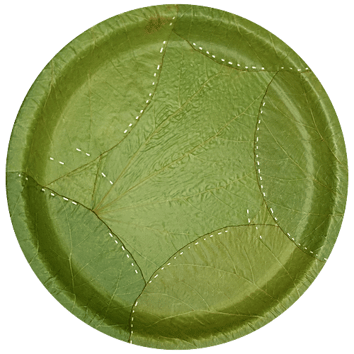 bb home Earth Natural Disposable Plates - 29.2 cms, Siali Leaf, Round, 10 pcs  