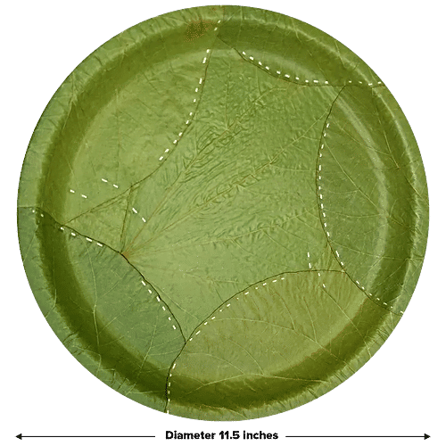 bb home Earth Natural Disposable Plates - 29.2 cms, Siali Leaf, Round, 10 pcs  