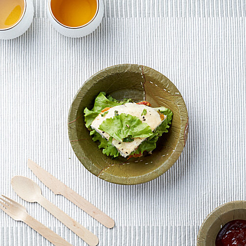 bb home Earth Natural Disposable Bowls - 10.8 cms, Siali Leaf, Round, 25 pcs