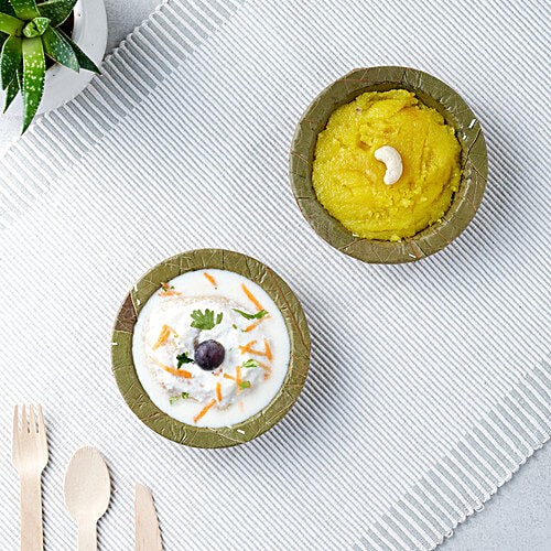 bb home Earth Natural Disposable Bowls - 10.8 cms, Siali Leaf, Round, 25 pcs